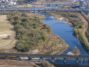 多摩川と鉄橋